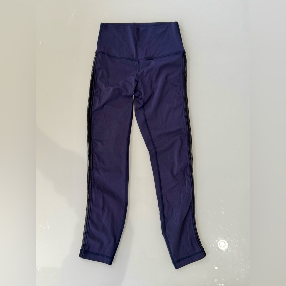 Lululemon High-Rise Mesh-Panel Leggings | Navy | Size 4